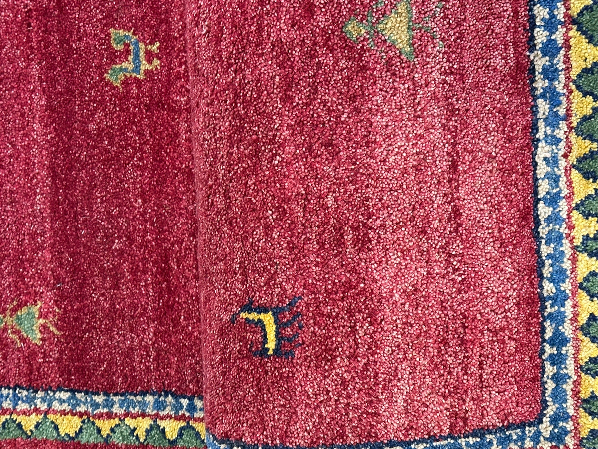 Orientteppich handgeknüpft Indian Gabbeh Wolle 160x90 cm