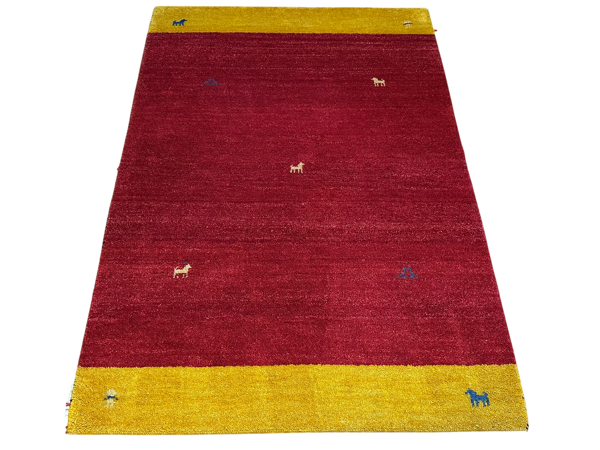 Orientteppich handgeknüpft Indian Gabbeh Wolle 180x123 cm