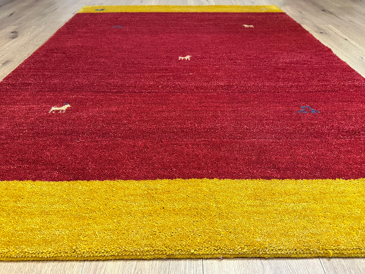 Orientteppich handgeknüpft Indian Gabbeh Wolle 180x123 cm