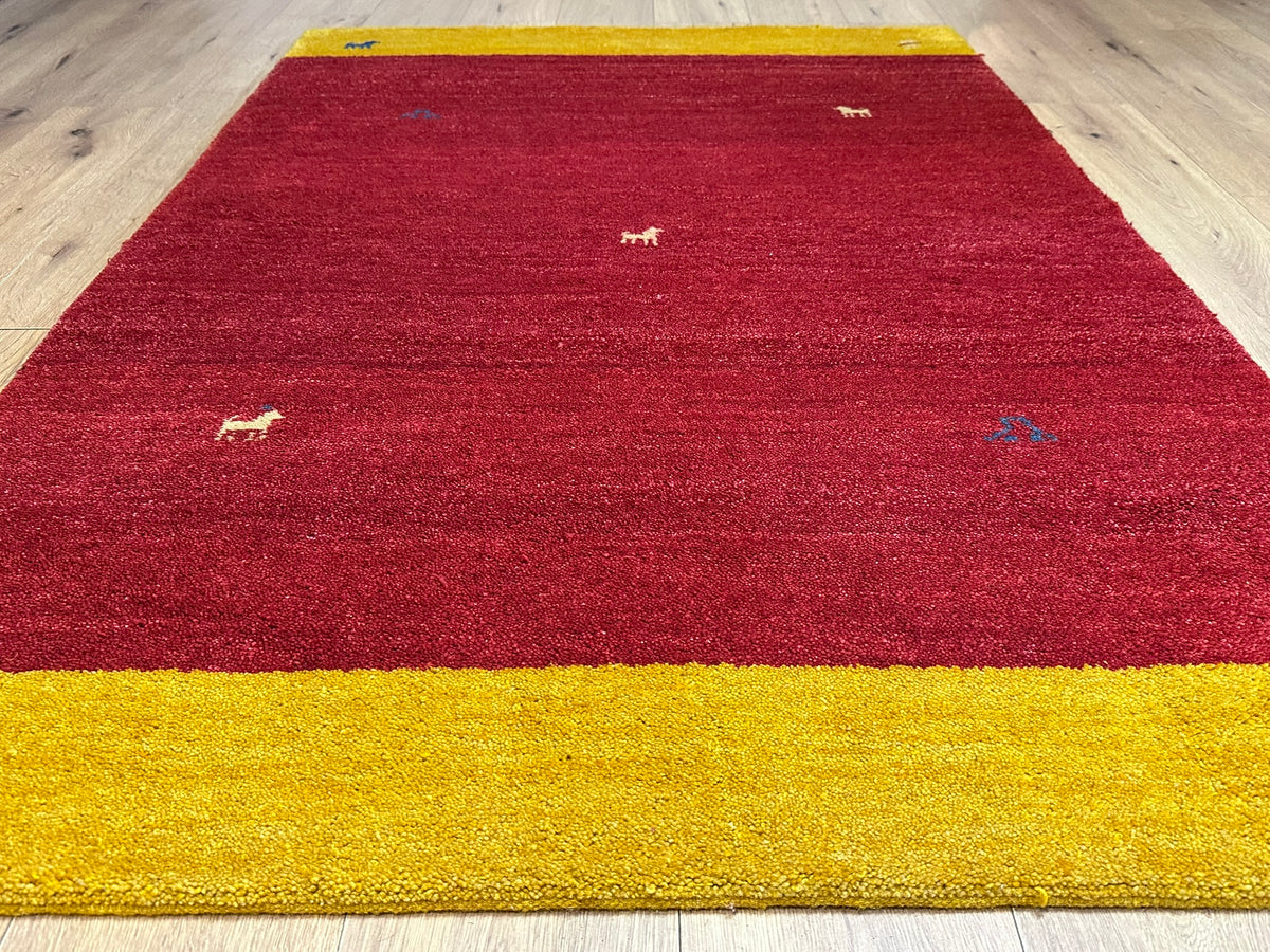 Orientteppich handgeknüpft Indian Gabbeh Wolle 180x123 cm