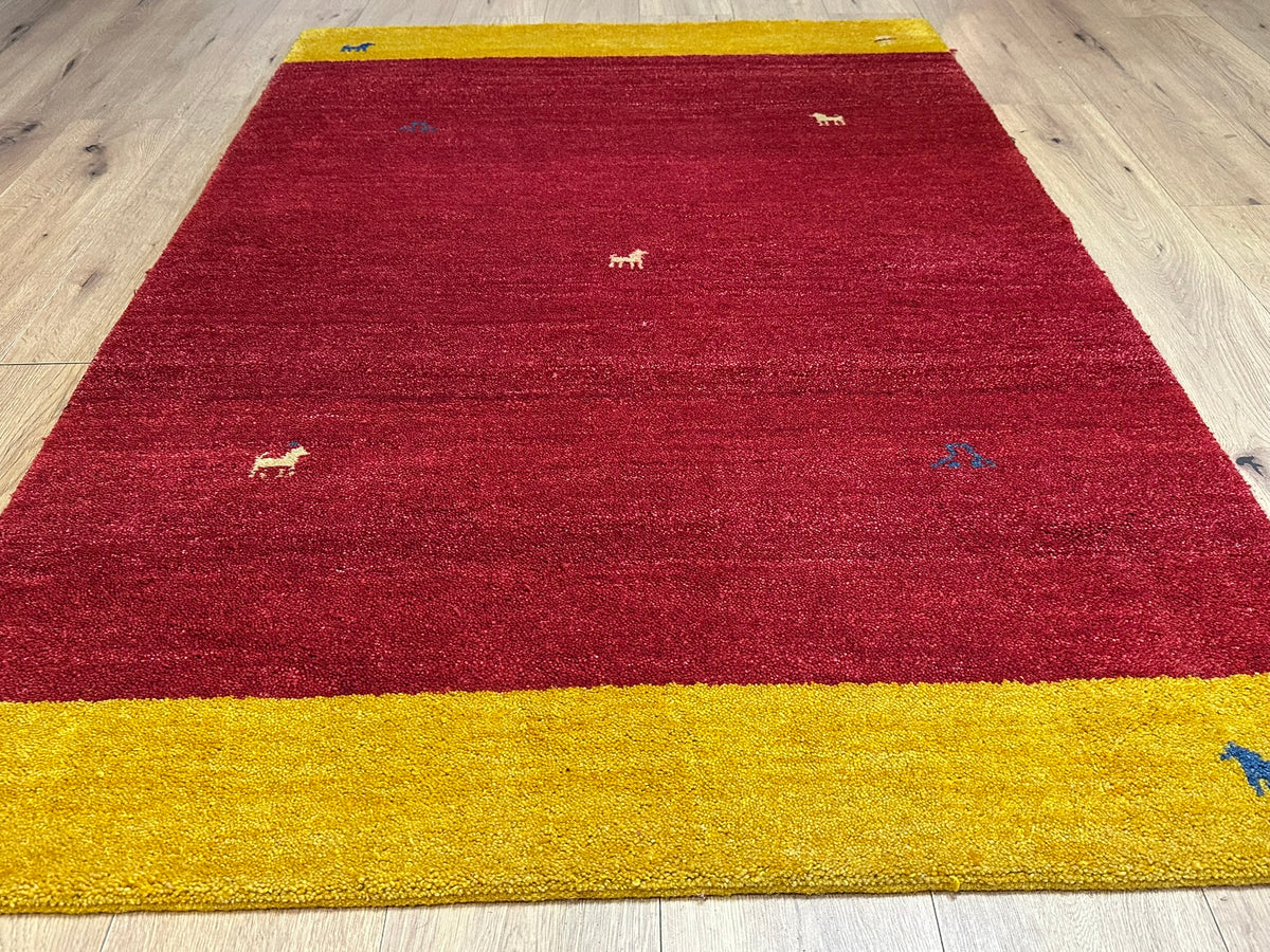 Orientteppich handgeknüpft Indian Gabbeh Wolle 180x123 cm
