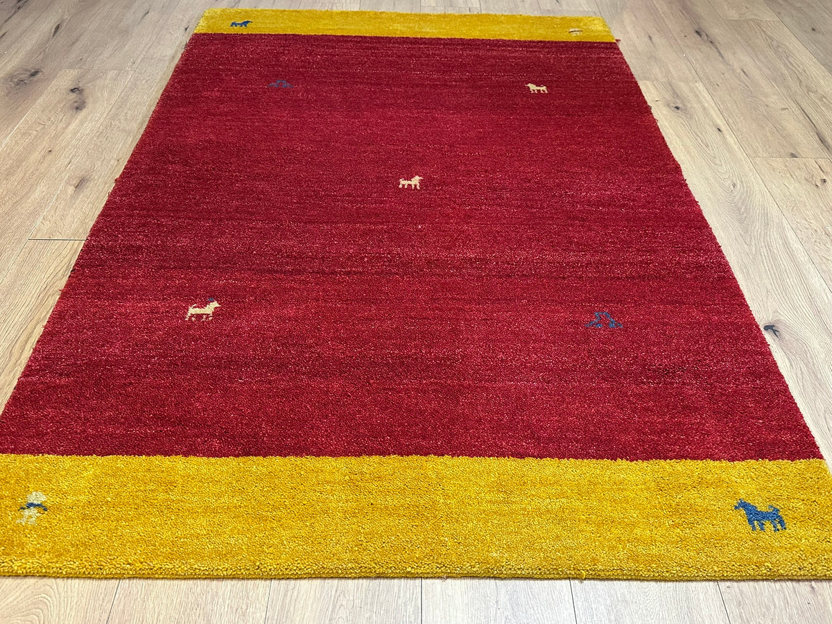 Orientteppich handgeknüpft Indian Gabbeh Wolle 180x123 cm