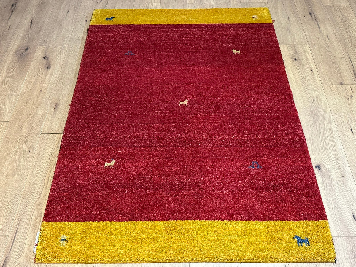 Orientteppich handgeknüpft Indian Gabbeh Wolle 180x123 cm