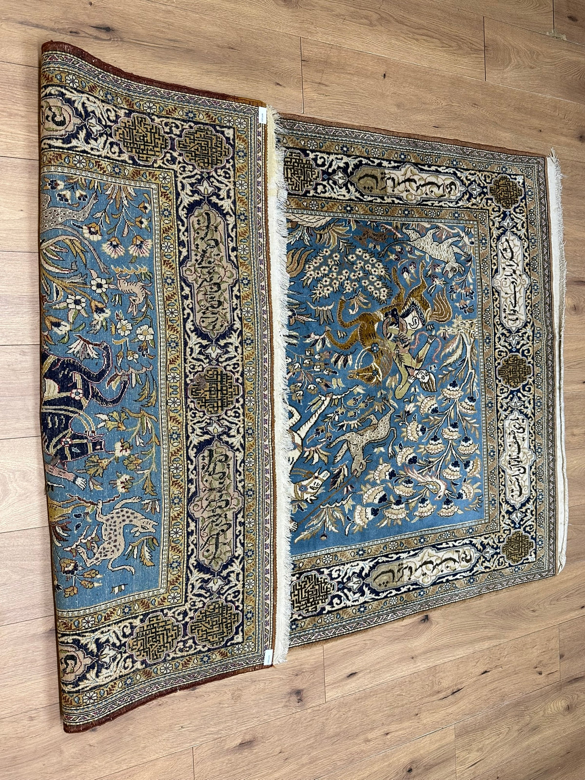 Orientteppich handgeknüpft Ghom mit Seide 223x140 cm