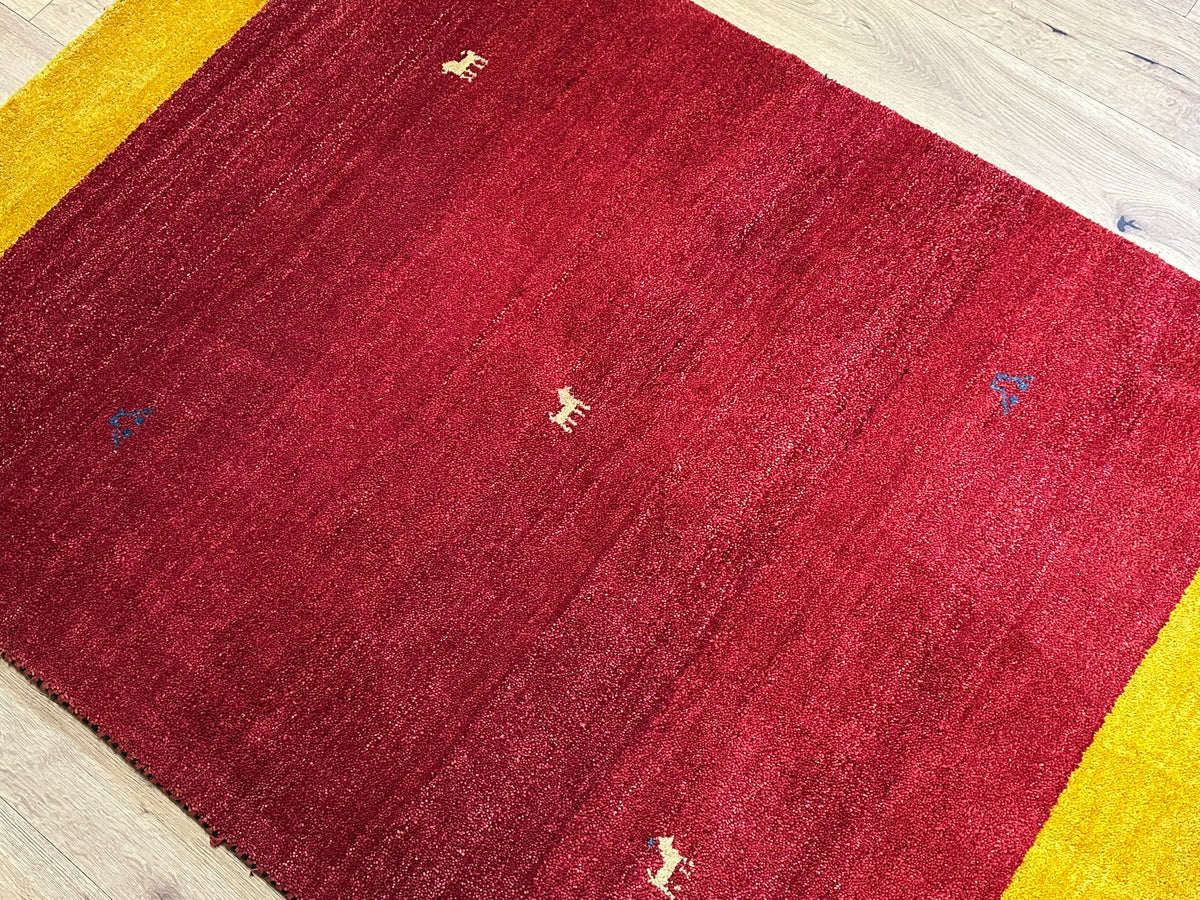 Orientteppich handgeknüpft Indian Gabbeh Wolle 180x123 cm