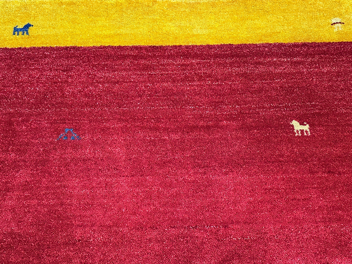 Orientteppich handgeknüpft Indian Gabbeh Wolle 180x123 cm