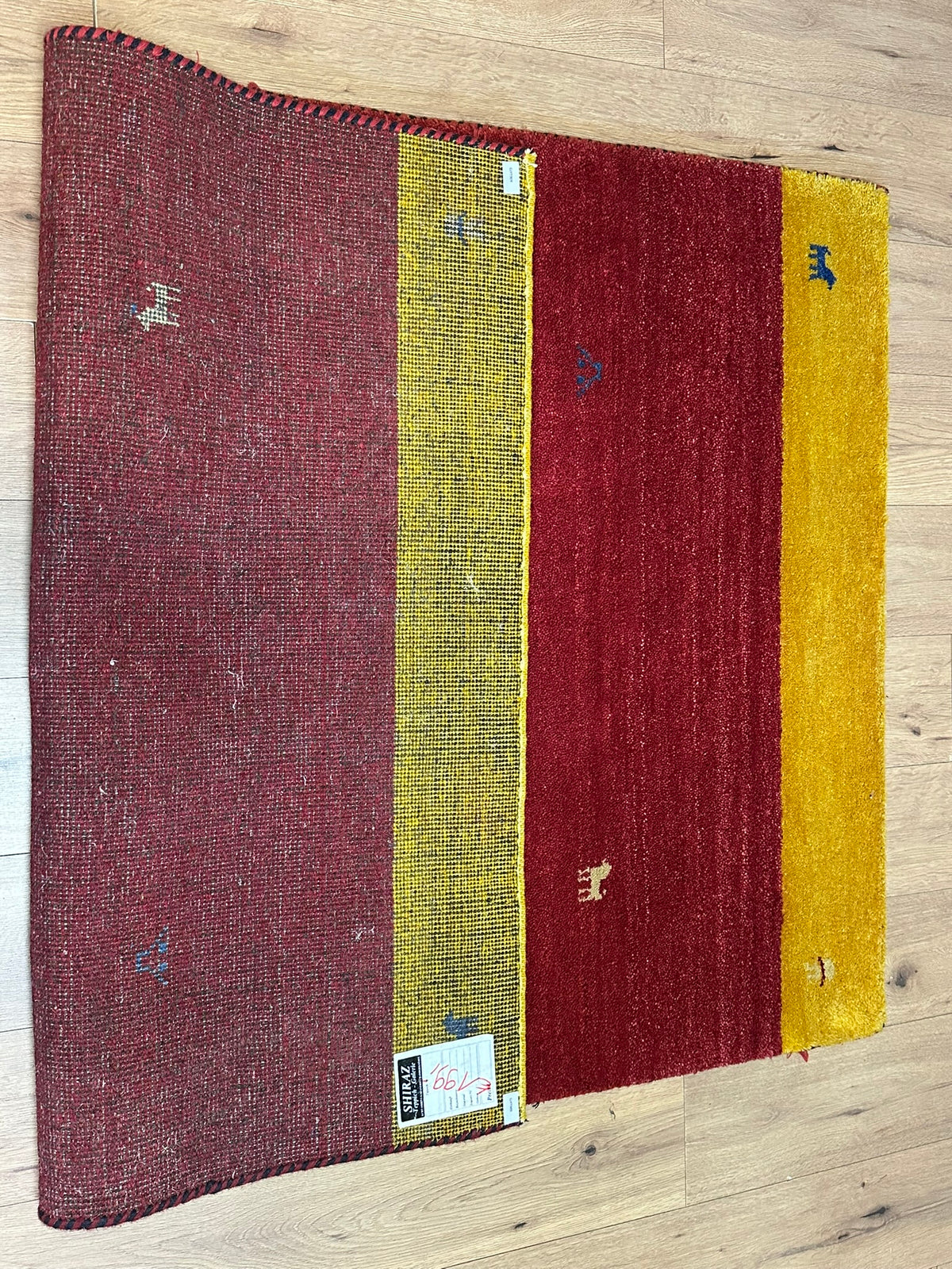 Orientteppich handgeknüpft Indian Gabbeh Wolle 180x123 cm