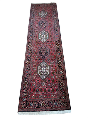 Orientteppich handgeknüpft Bidjar Korkwolle 290x80 cm