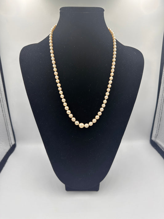Perlenkette Abgestuft mit 835 Silber Verschluss