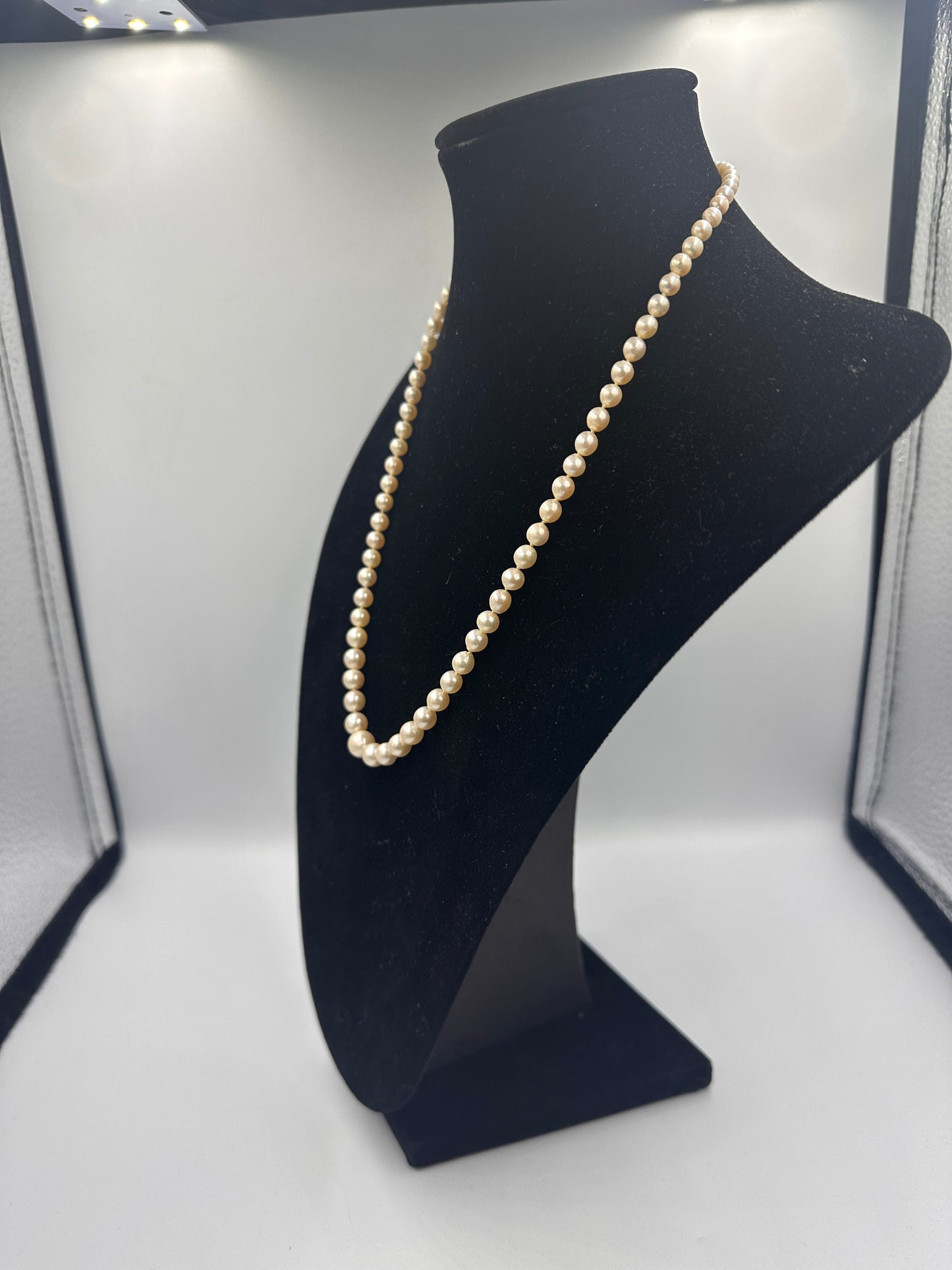 Perlenkette Abgestuft mit 835 Silber Verschluss