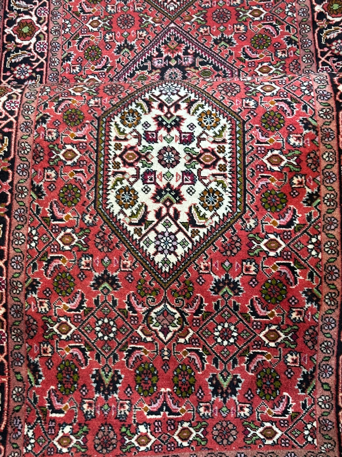 Orientteppich handgeknüpft Bidjar Korkwolle 290x80 cm