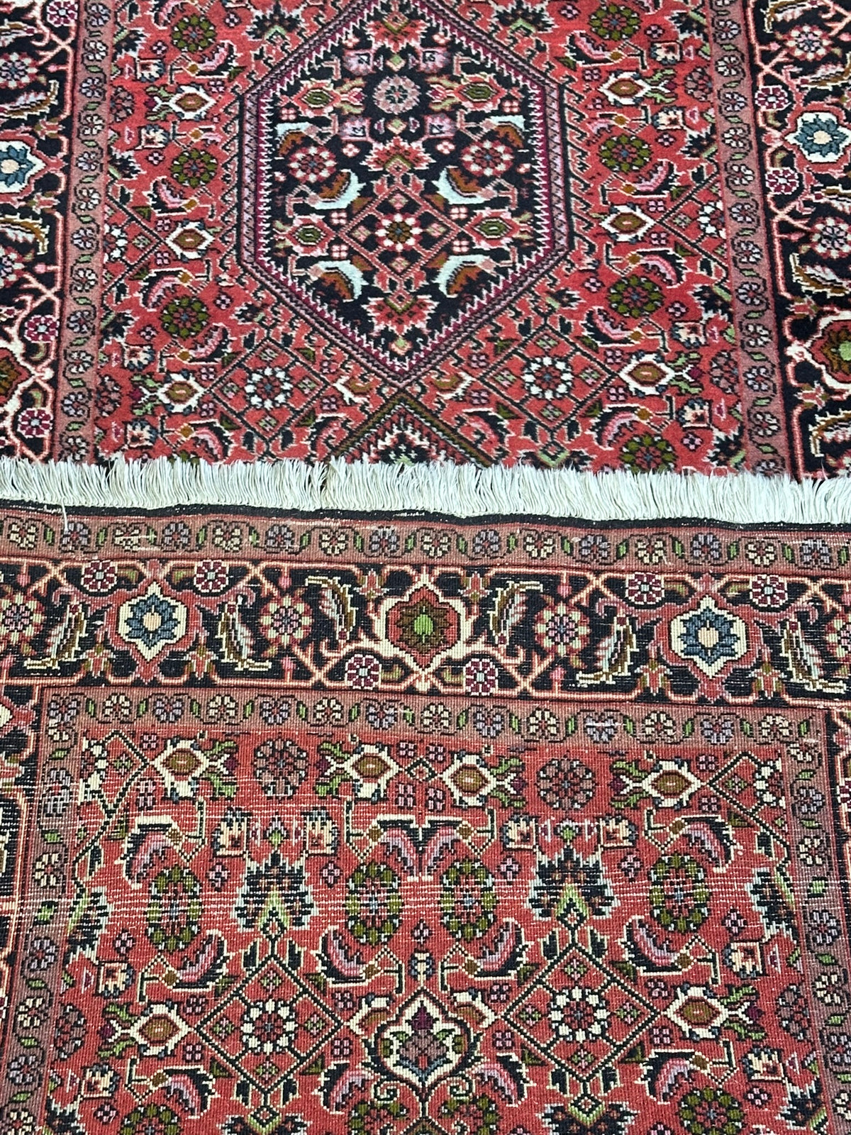 Orientteppich handgeknüpft Bidjar Korkwolle 290x80 cm