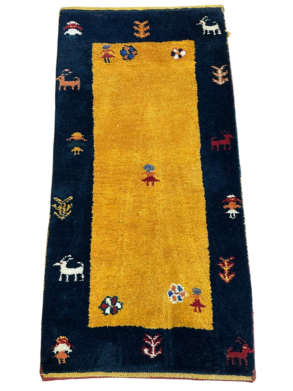 Orientteppich handgeknüpft Indian Gabbeh Top 125x60 cm