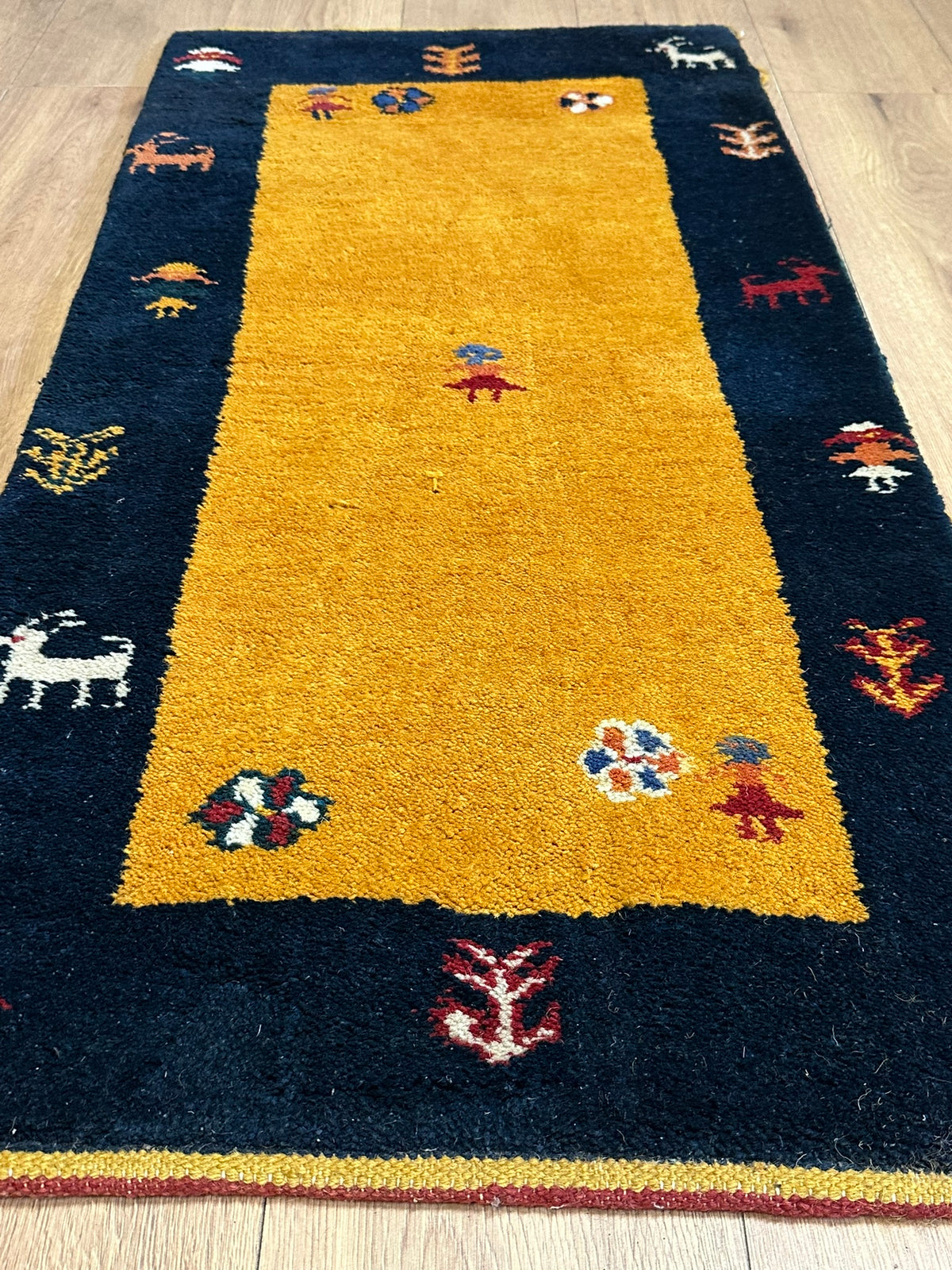 Orientteppich handgeknüpft Indian Gabbeh Top 125x60 cm