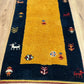 Orientteppich handgeknüpft Indian Gabbeh Top 125x60 cm