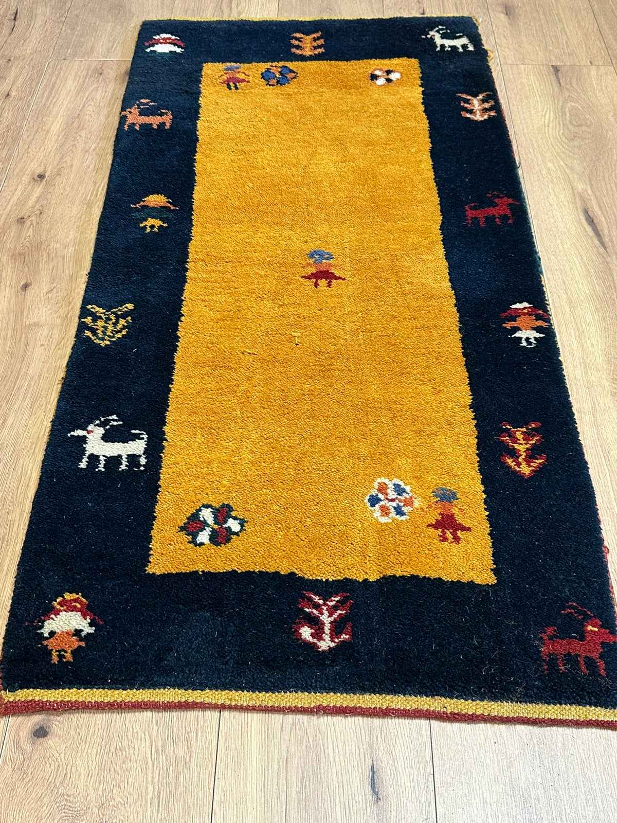 Orientteppich handgeknüpft Indian Gabbeh Top 125x60 cm