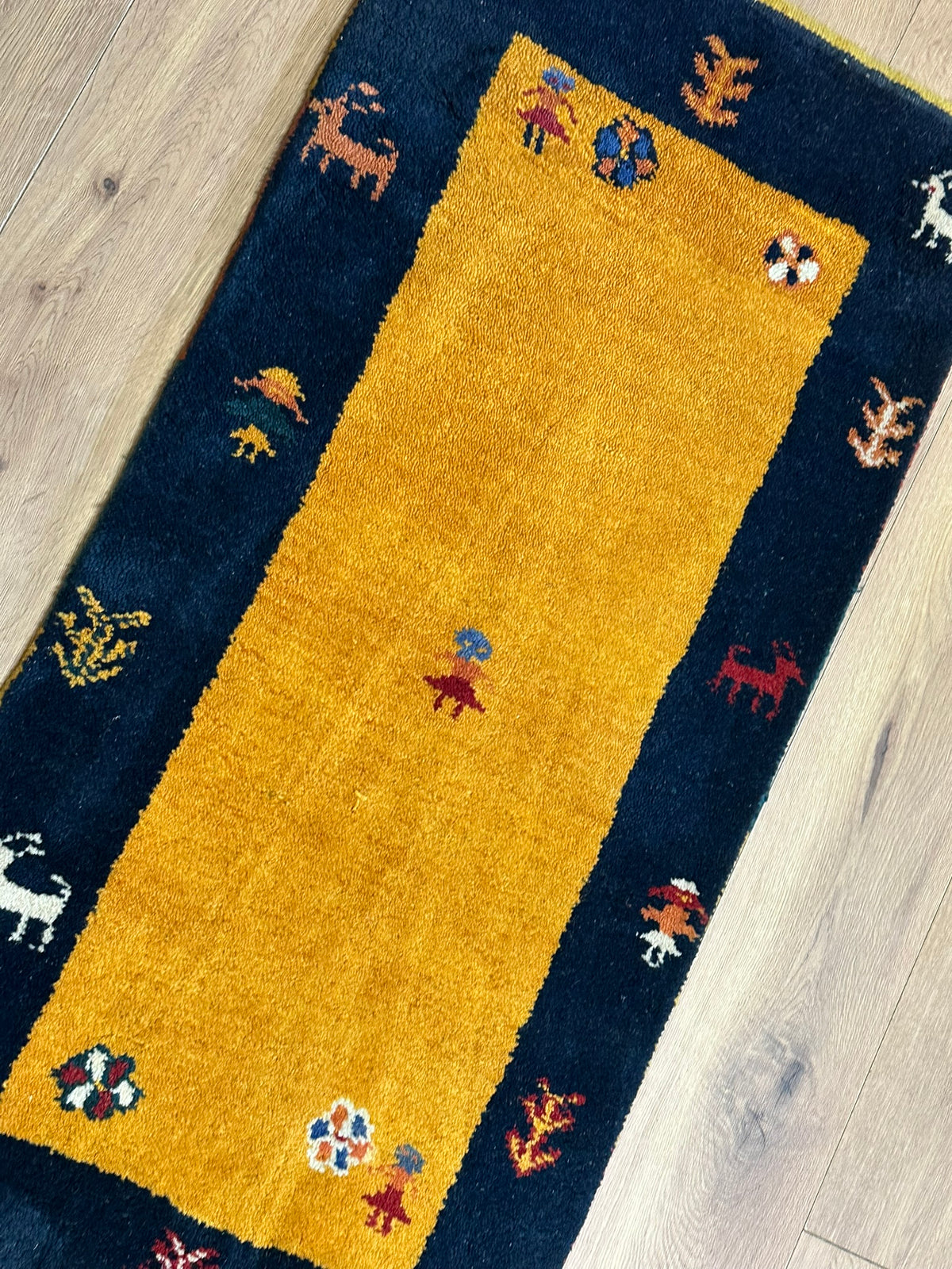 Orientteppich handgeknüpft Indian Gabbeh Top 125x60 cm