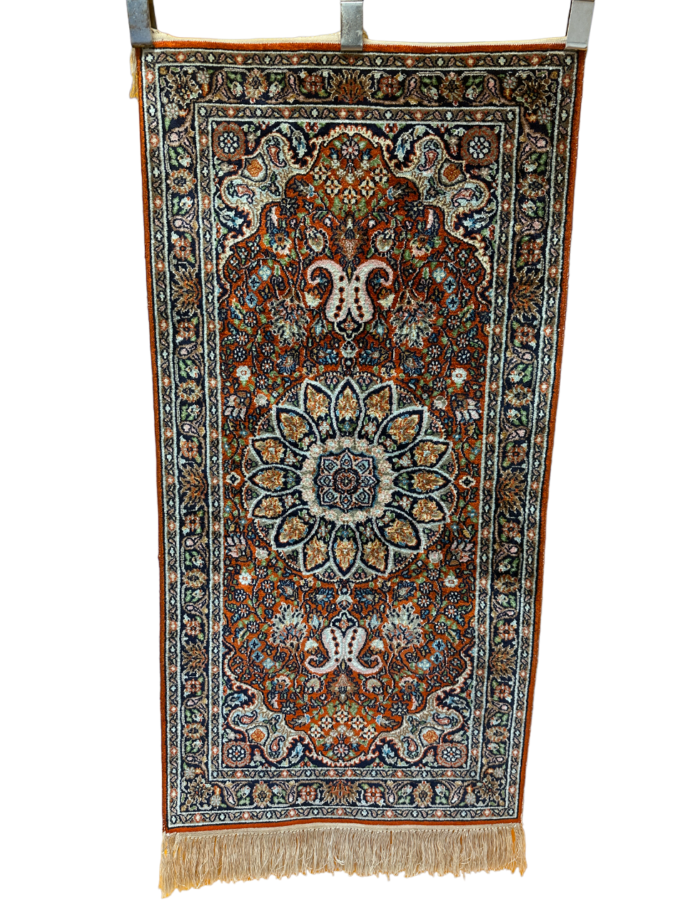 Handgeknüpfter Orient Kaschmir Seidenteppich 125x65 cm