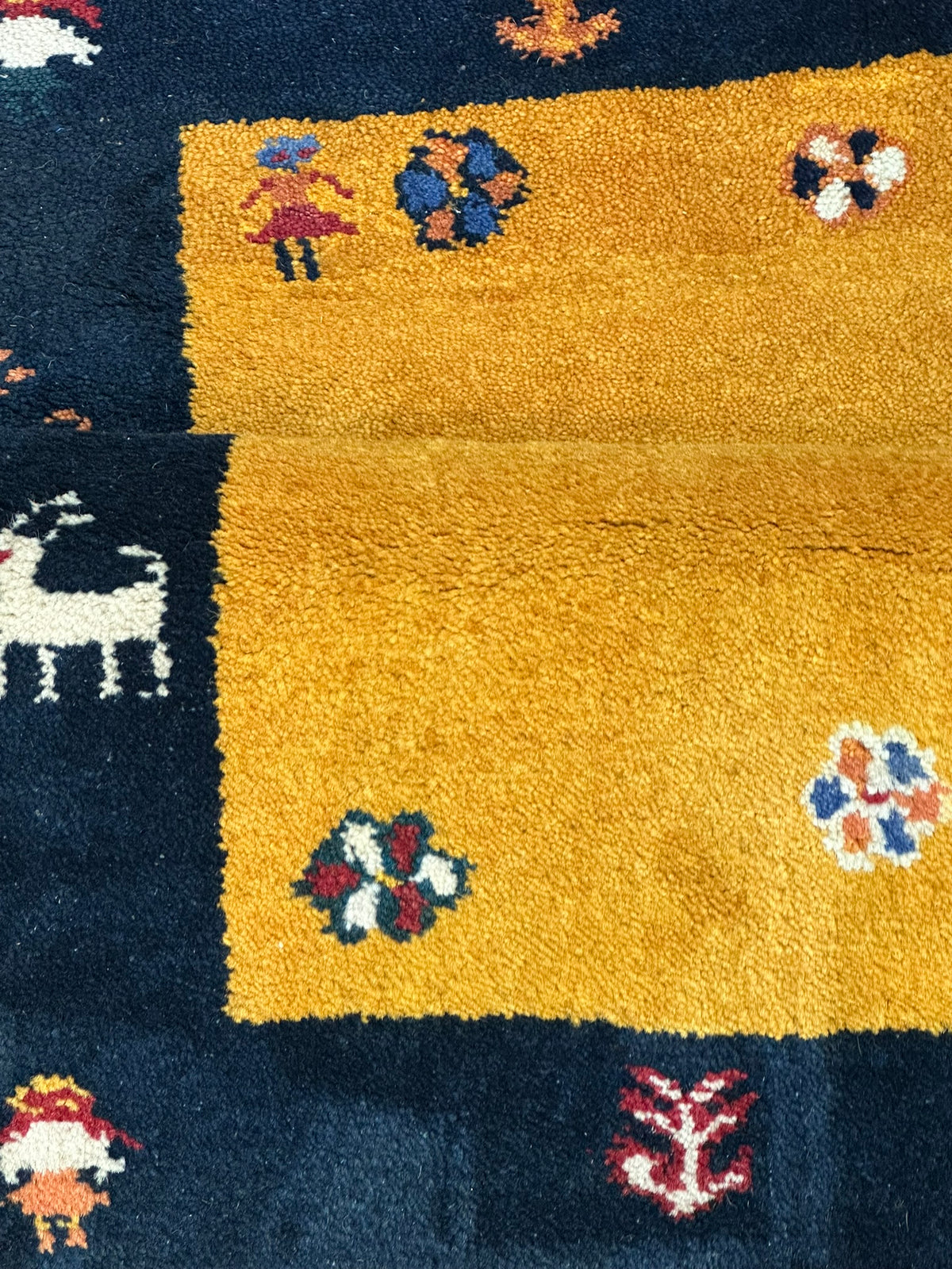 Orientteppich handgeknüpft Indian Gabbeh Top 125x60 cm