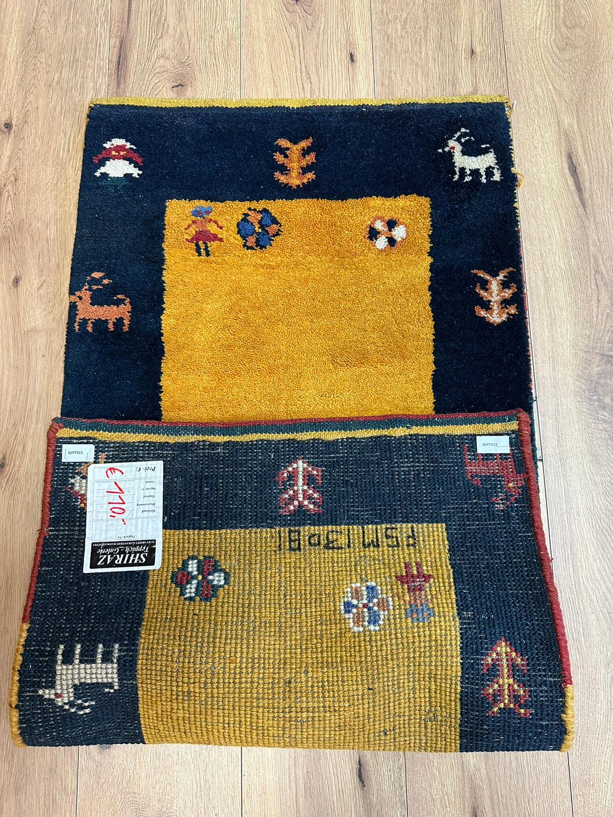 Orientteppich handgeknüpft Indian Gabbeh Top 125x60 cm