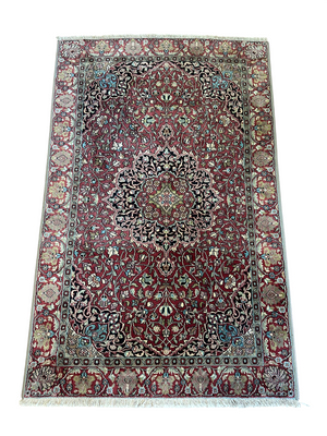 Orientteppich handgeknüpft Kaschmir Seide Ghom 170x108 cm
