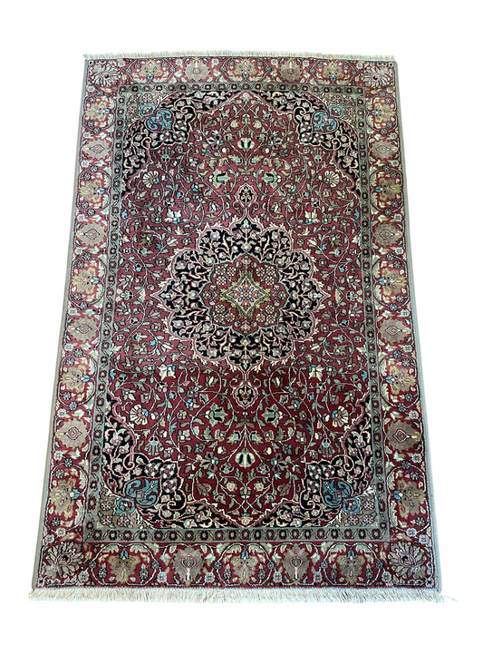 Orientteppich handgeknüpft Kaschmir Seide Ghom 170x108 cm