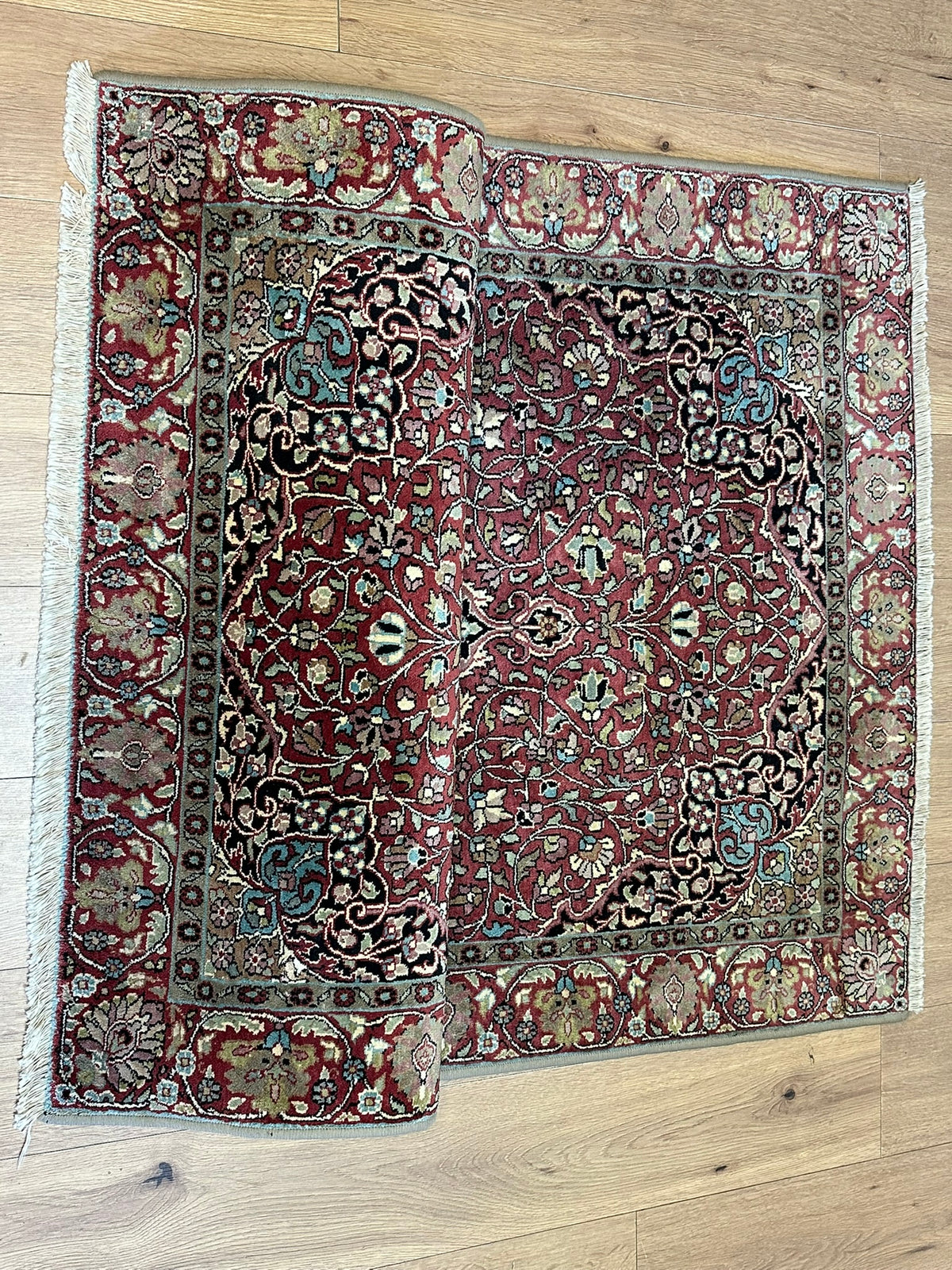Orientteppich handgeknüpft Kaschmir Seide Ghom 170x108 cm