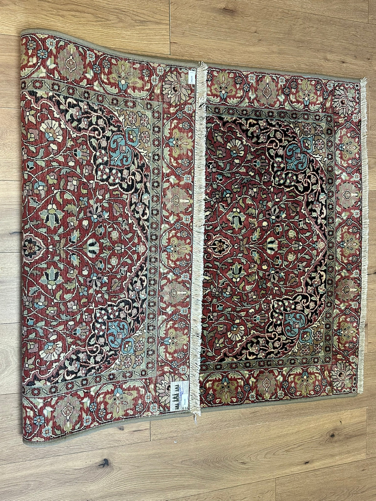 Orientteppich handgeknüpft Kaschmir Seide Ghom 170x108 cm