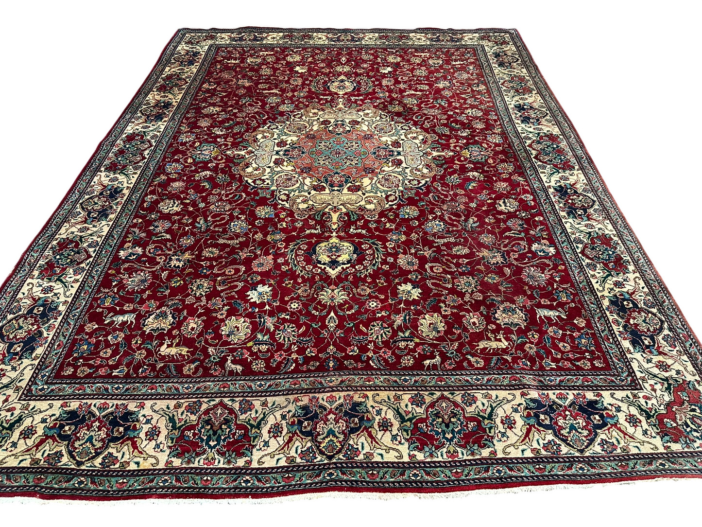 Orientteppich handgeknüpft Täbriz Jugendstil 397x300 cm
