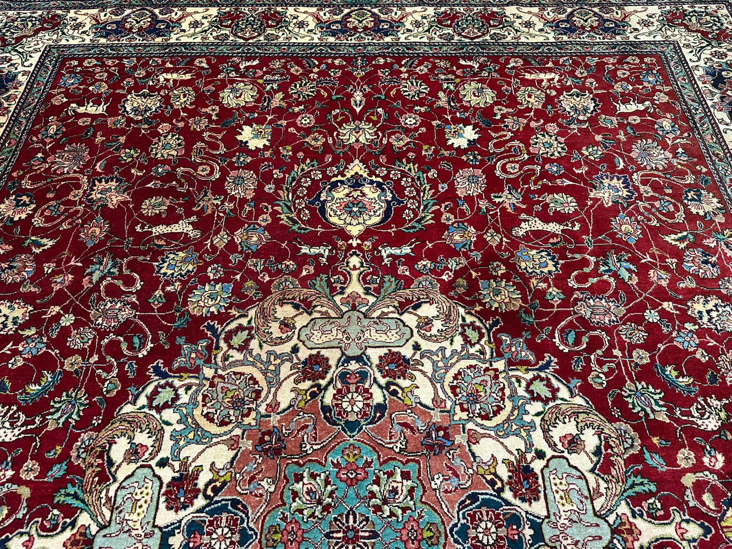 Orientteppich handgeknüpft Täbriz Jugendstil 397x300 cm
