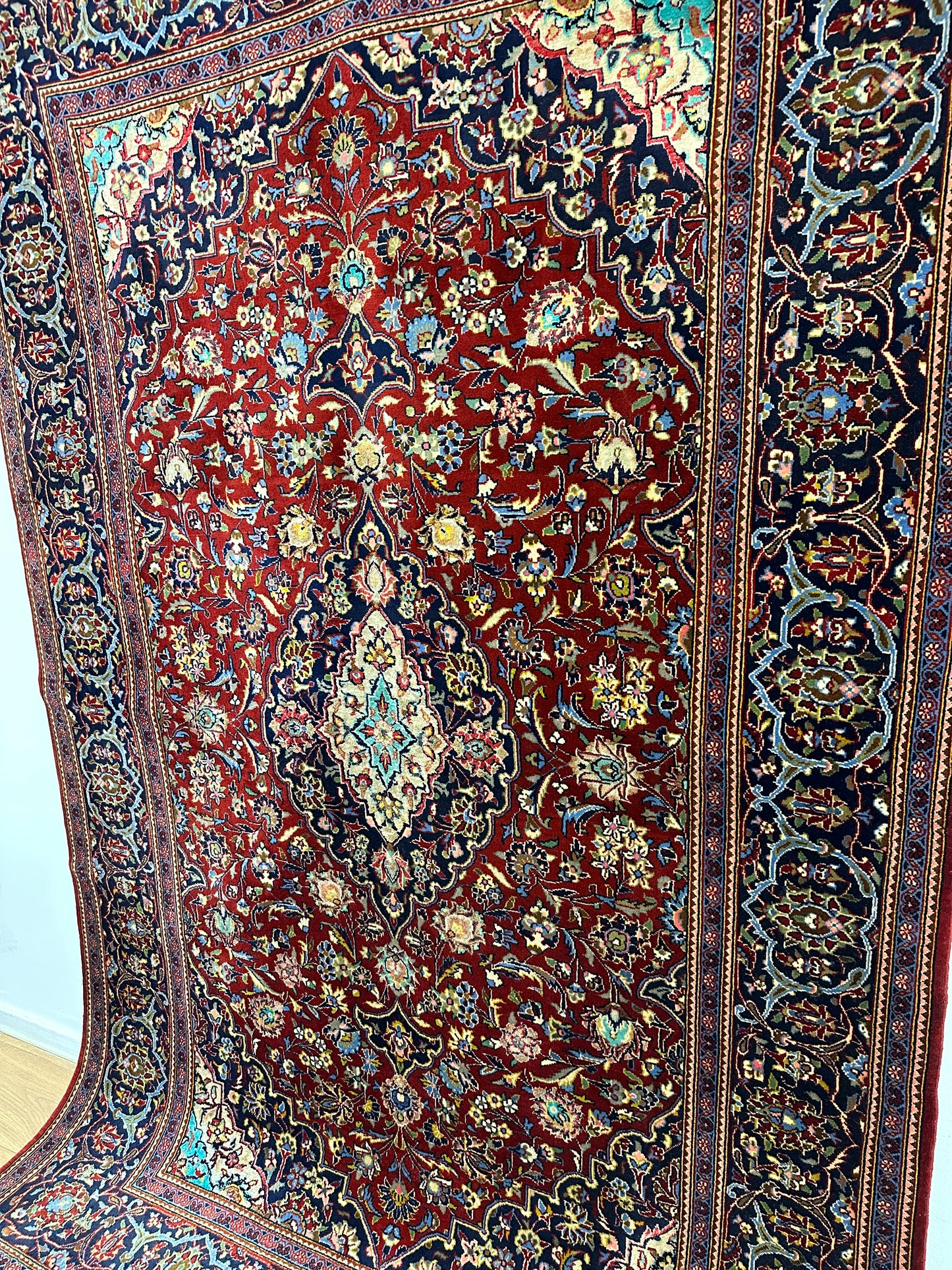 Handgeknüpfter Perser Orientteppich  Keschan Korkwolle  215x140 cm