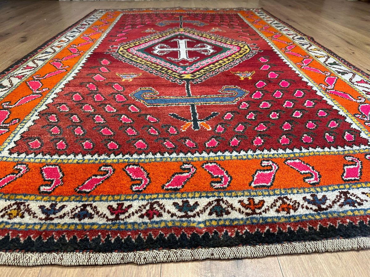 Orientteppich handgeknüpft Meschgain Kazak Naturfarben 233x155 cm