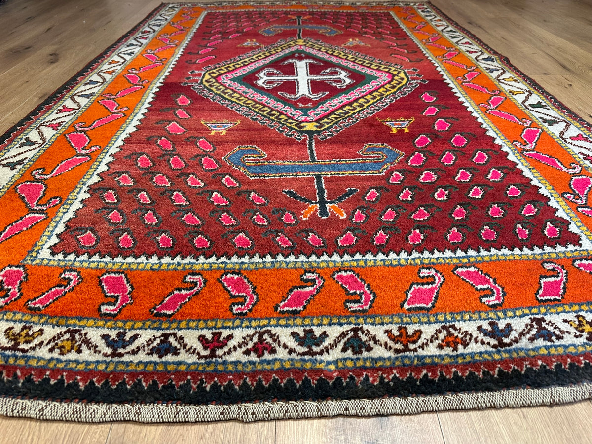 Orientteppich handgeknüpft Meschgain Kazak Naturfarben 233x155 cm