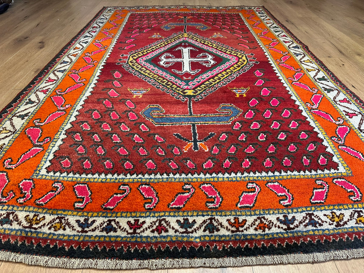 Orientteppich handgeknüpft Meschgain Kazak Naturfarben 233x155 cm