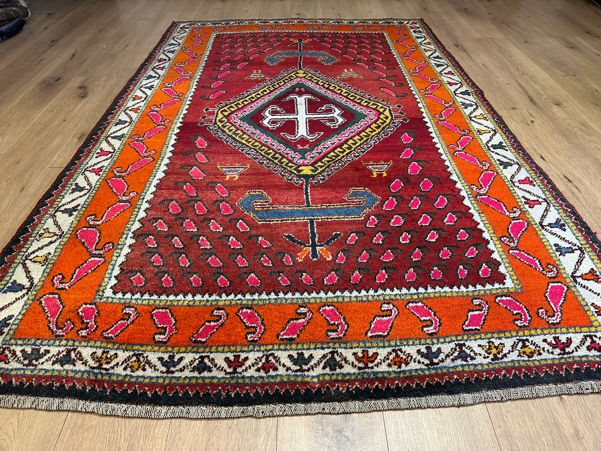 Orientteppich handgeknüpft Meschgain Kazak Naturfarben 233x155 cm