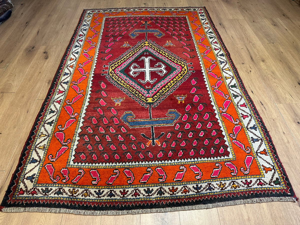 Orientteppich handgeknüpft Meschgain Kazak Naturfarben 233x155 cm