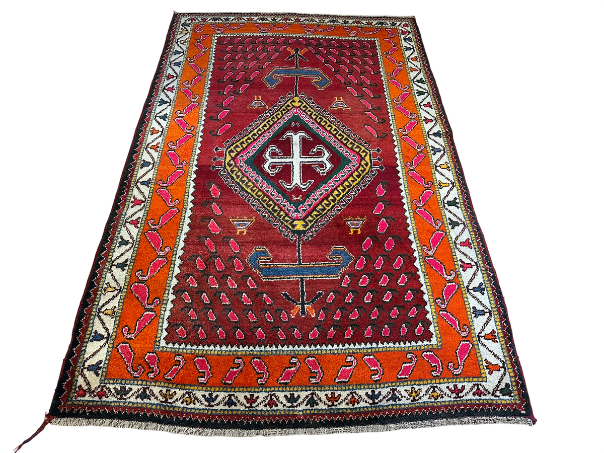 Orientteppich handgeknüpft Meschgain Kazak Naturfarben 233x155 cm