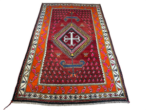 Orientteppich handgeknüpft Meschgain Kazak Naturfarben 233x155 cm