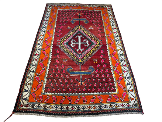 Orientteppich handgeknüpft Meschgain Kazak Naturfarben 233x155 cm