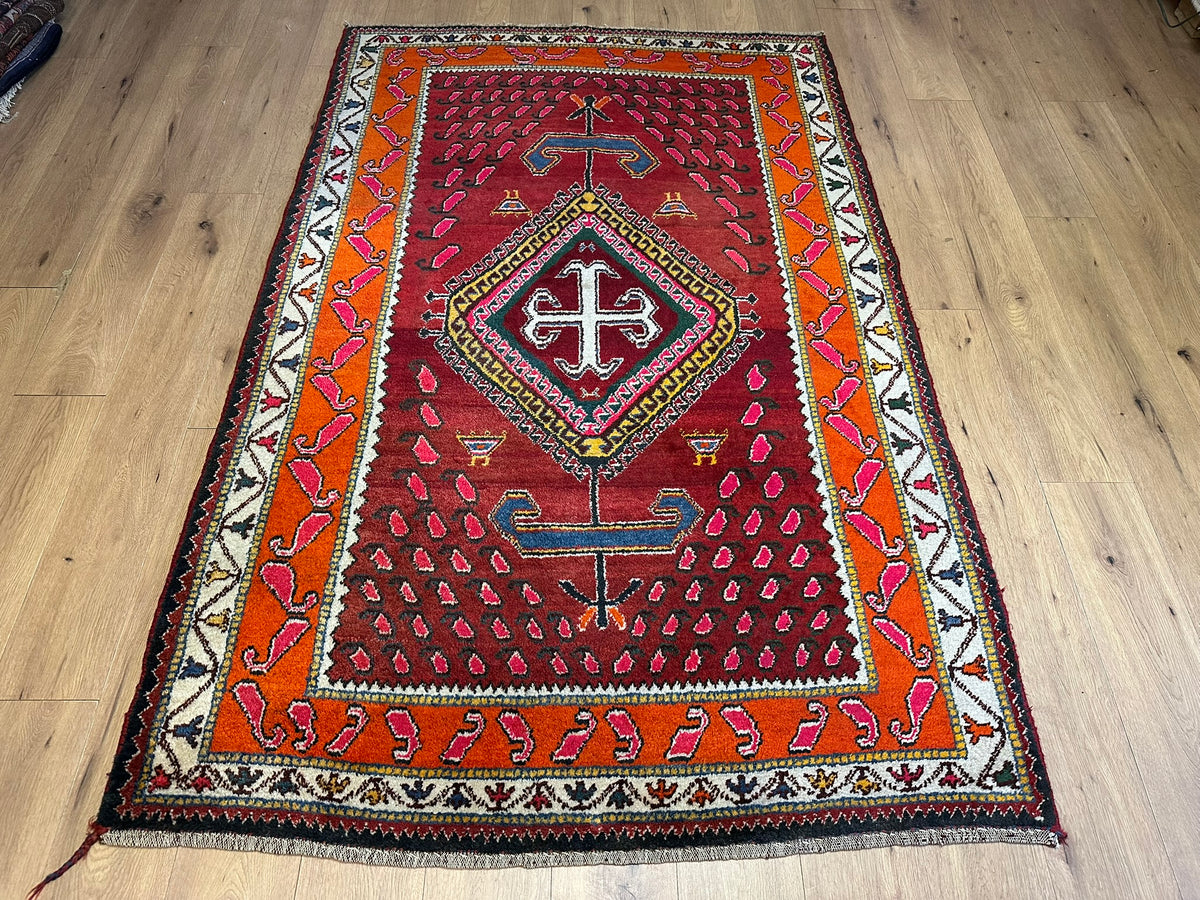 Orientteppich handgeknüpft Meschgain Kazak Naturfarben 233x155 cm