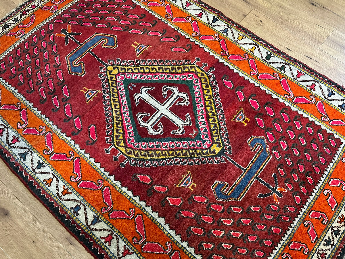 Orientteppich handgeknüpft Meschgain Kazak Naturfarben 233x155 cm