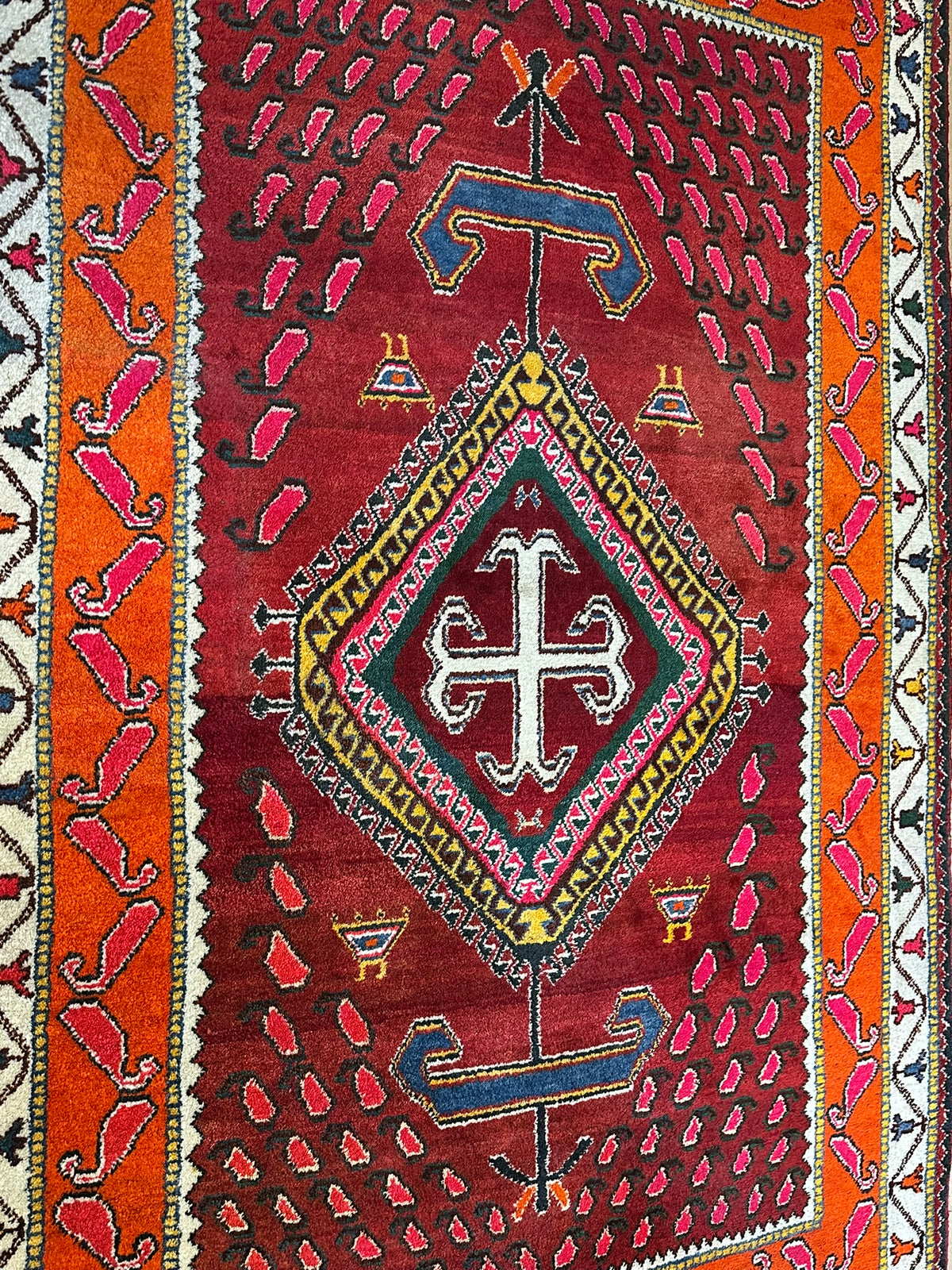Orientteppich handgeknüpft Meschgain Kazak Naturfarben 233x155 cm