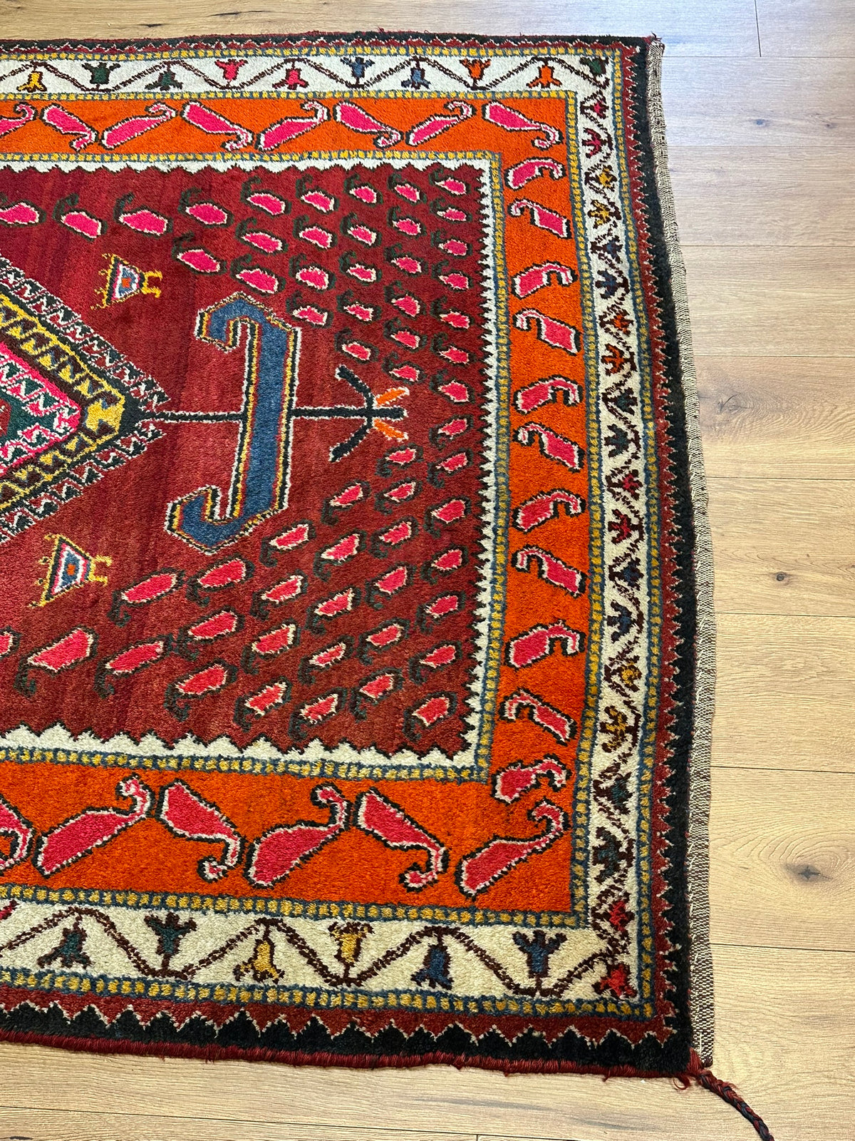Orientteppich handgeknüpft Meschgain Kazak Naturfarben 233x155 cm