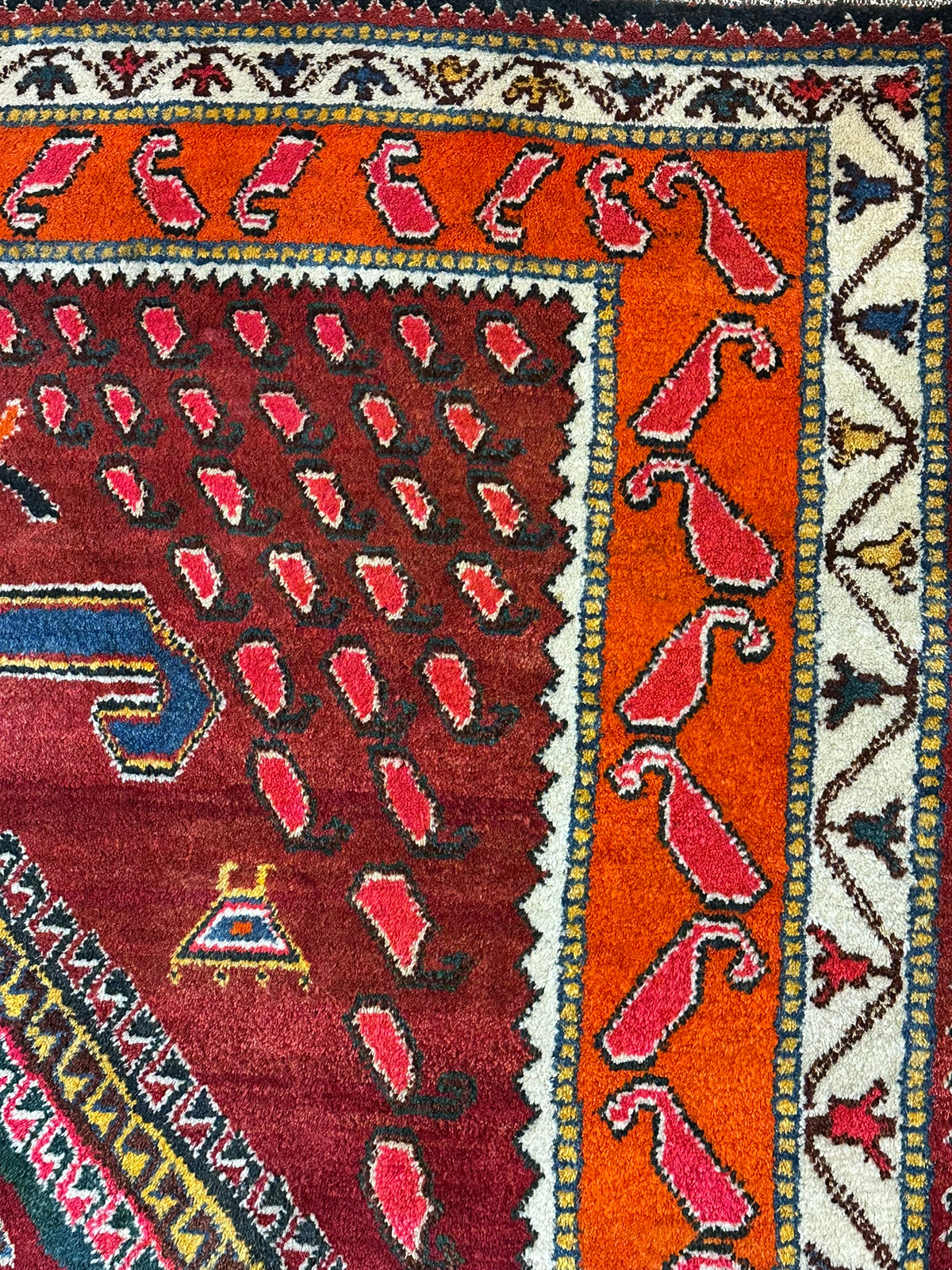 Orientteppich handgeknüpft Meschgain Kazak Naturfarben 233x155 cm