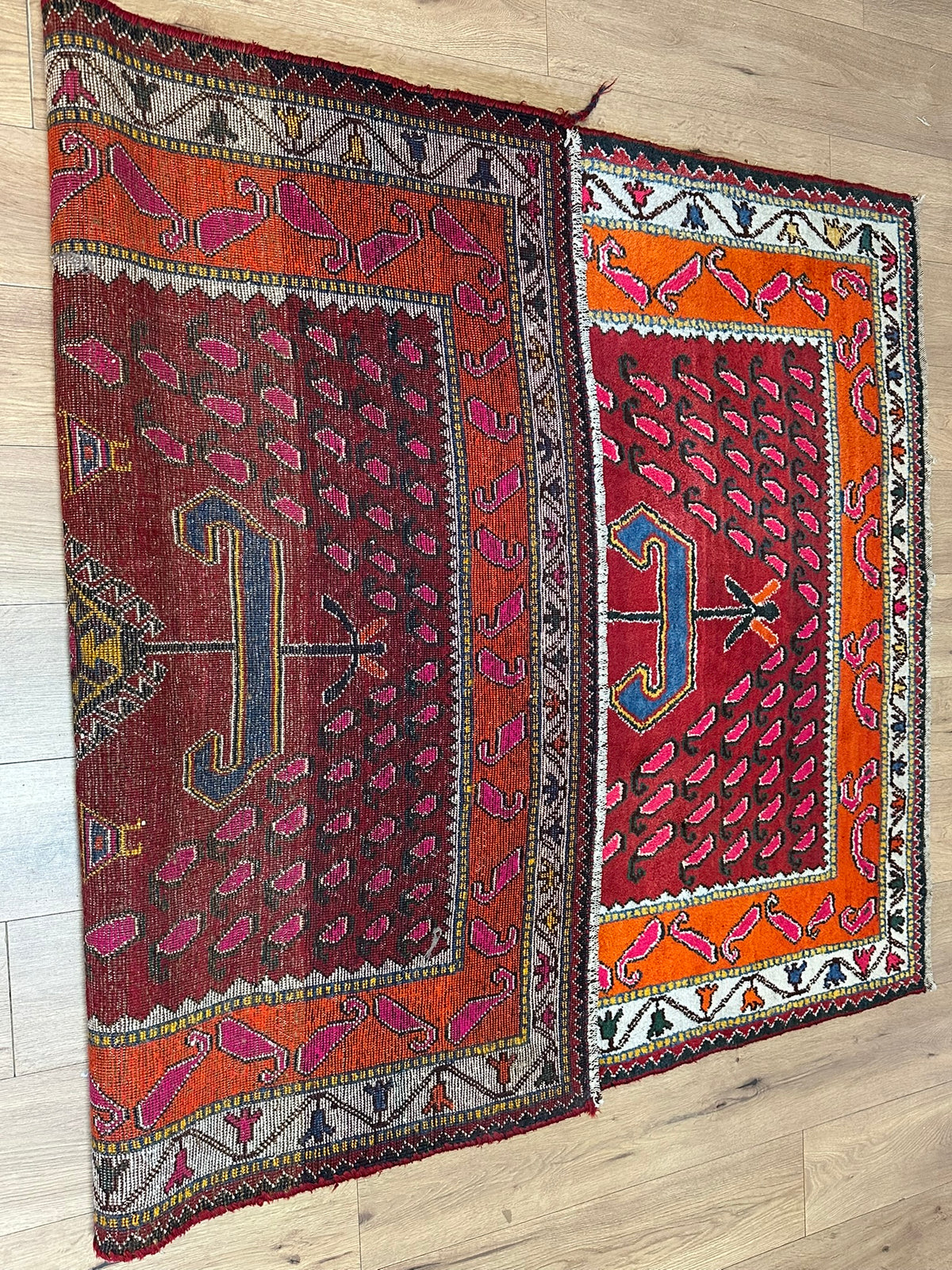 Orientteppich handgeknüpft Meschgain Kazak Naturfarben 233x155 cm