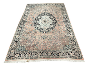 Orientteppich handgeknüpft Kaschmir Ghom Seide 310x210 cm