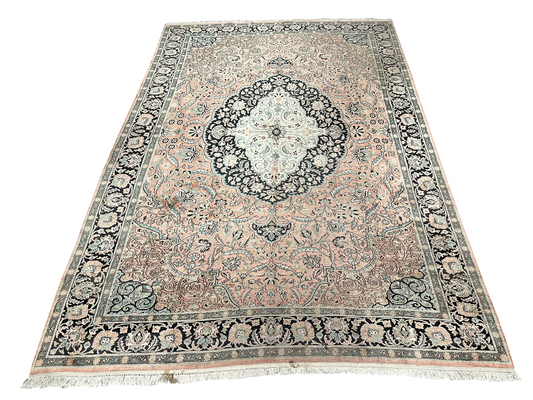 Orientteppich handgeknüpft Kaschmir Ghom Seide 310x210 cm