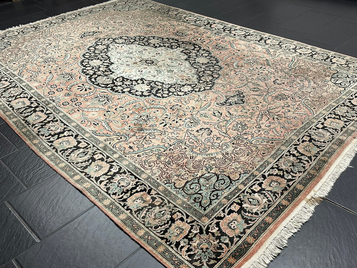 Orientteppich handgeknüpft Kaschmir Ghom Seide 310x210 cm