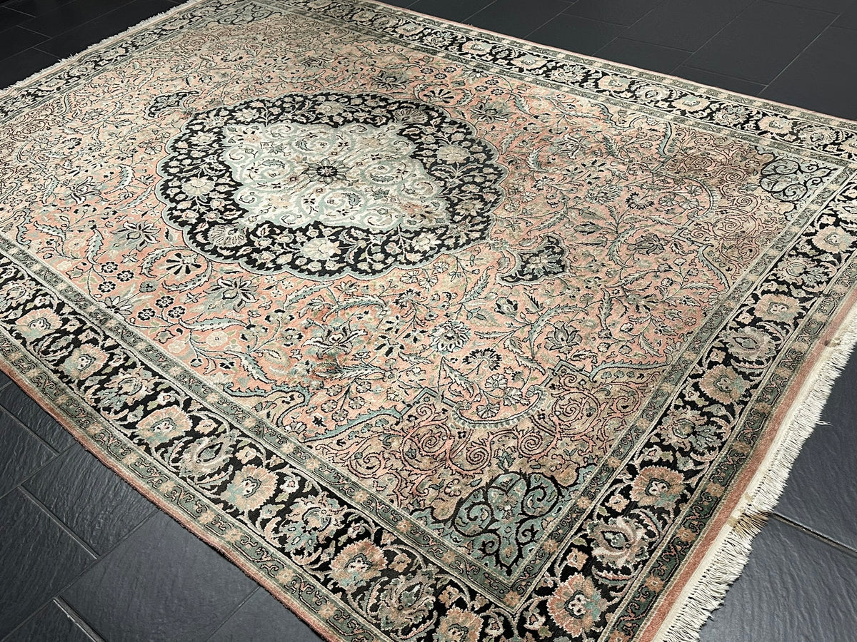 Orientteppich handgeknüpft Kaschmir Ghom Seide 310x210 cm