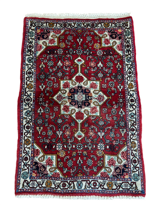 Orientteppich handgeknüpft Bidjar Rosenmuster 108x70 cm